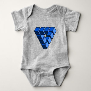 Funny Blue Black Tocks Blocks Triangle Vector Art Baby Strampler