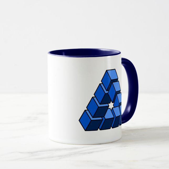 Funny Blue Black Tocks Blocks Triangle Vector Art Tasse (VorderseiteRechts)