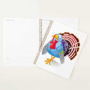 Funny Blue Cartoon Türkei mit Patriotic Feathers Planer