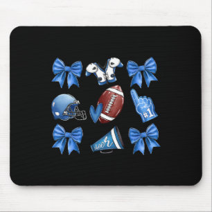 Funny Blue Cheer Fußball Spiel Tag Coquette Bow zu Mousepad