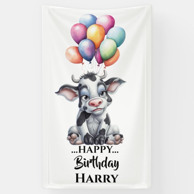 Funny Blue Cow Banner (Vertikal)