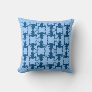Funny Blue Dancing Kokopelli Kissen
