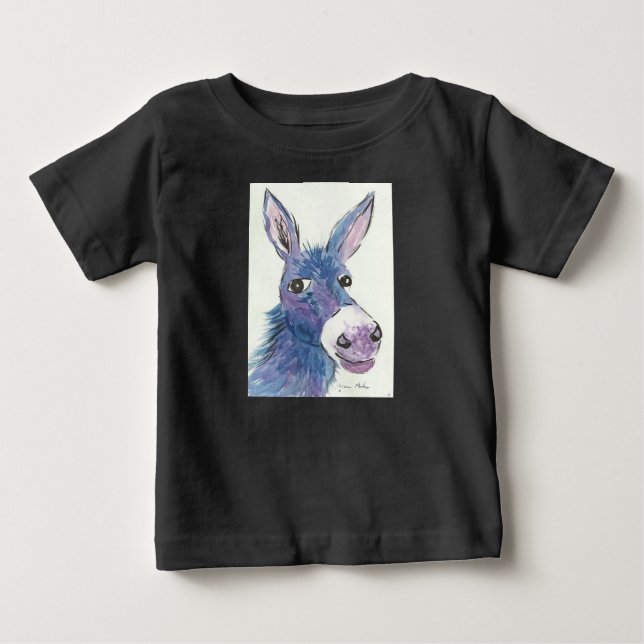 Funny Blue Donkey Baby T-shirt (Vorderseite)
