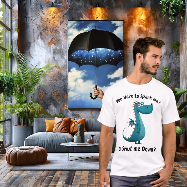 Funny Blue Dragon Original Spaß Design T-Shirt (Von Creator hochgeladen)