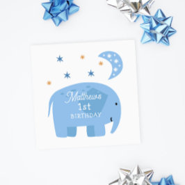 Funny Blue Elefant. Niedliche Kinder / Kindergebur Serviette