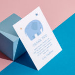 Funny Blue Elefant. Süße Tier Junge Kindergeburtst Dankeskarte<br><div class="desc">Niedlicher,  lustiger Elefant Danke,  dass ihr eine Karte in pastellblau für Kinder oder Geburtstagsparty eines Babys habt.</div>