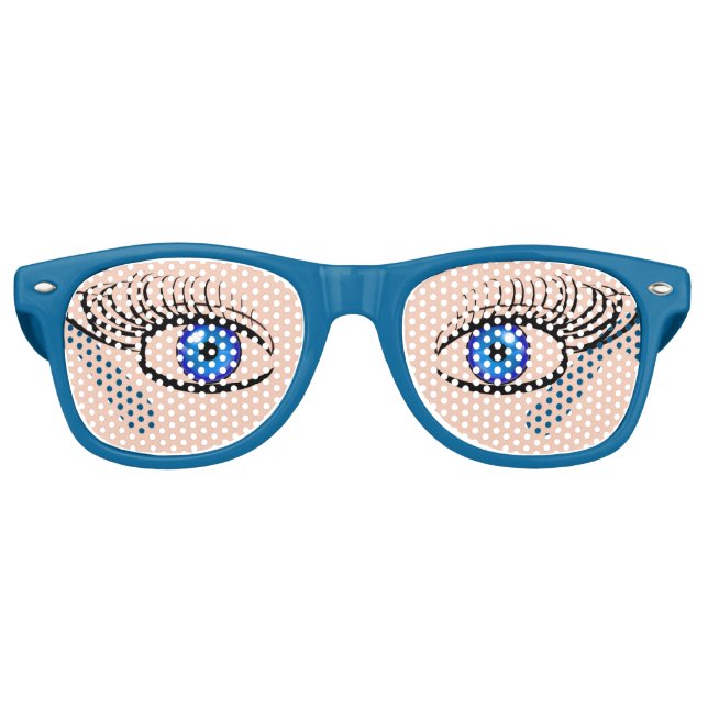 Funny Blue Eyes Glasses Sonnenbrille (Vorderseite)