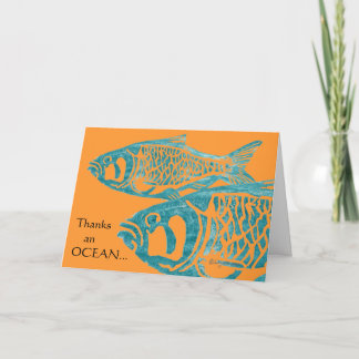 Funny Blue Fish Vielen Dank Karten / Notecards