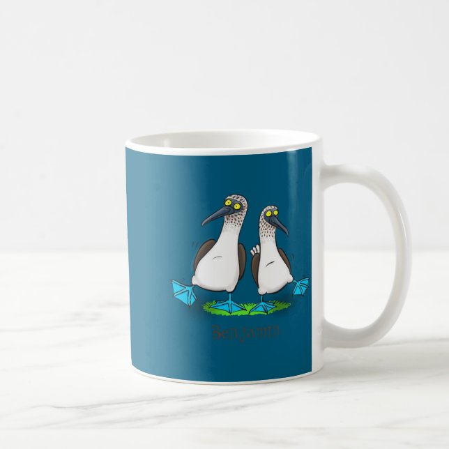 Funny Blue Footed Ies Cartoon Illustration  Kaffeetasse (Rechts)