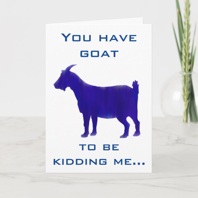 Funny Blue Goat Happy Birthday Card Karte (Vorderseite)