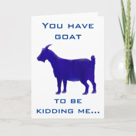 Funny Blue Goat Happy Birthday Card Karte