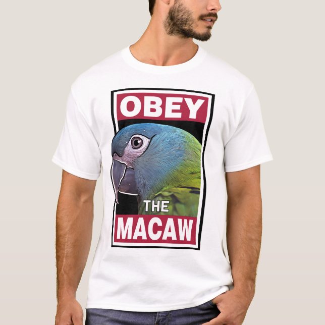 Funny Blue Headed Macaw - Vogelkunst T-Shirt (Vorderseite)