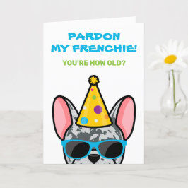 Funny Blue Merle French Bulldog Frenchie Birthday Karte