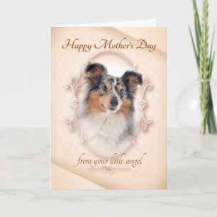 Funny Blue Merle Sheltie Mutter Day Card Karte