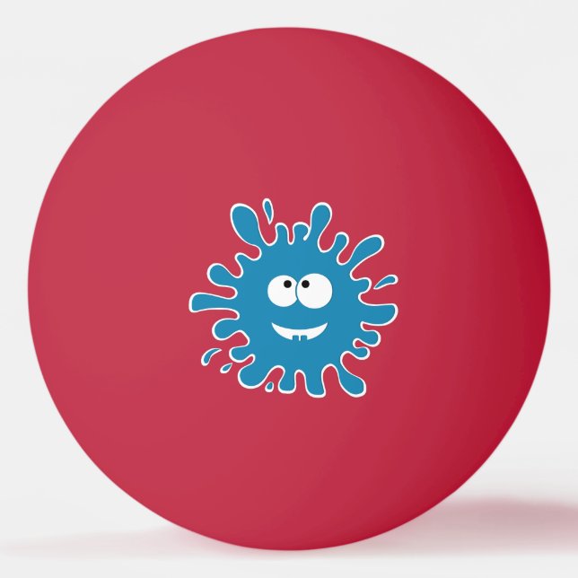Funny Blue Monster Colour Blogs Gesicht Tischtennisball (Vorderseite)