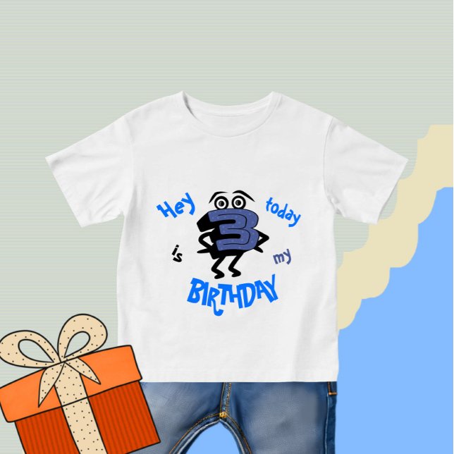 Funny blue Nummer drei Baby T-shirt (Von Creator hochgeladen)
