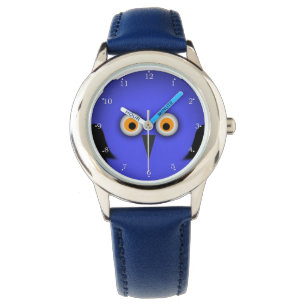 Funny Blue Owl Face Armbanduhr