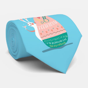 Funny Blue Rabbit Bunny and Ostereier Krawatte