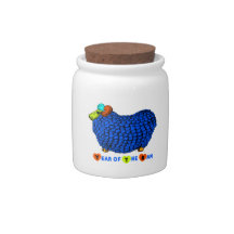 Funny Blue Ram Chinese Year Zodiac Candy Jar