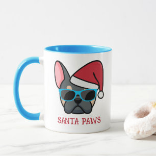 Funny Blue Tan Frenchie Santa Paws Weihnachten Tasse