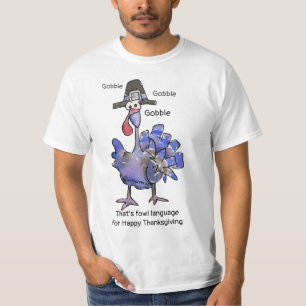 Funny Blue Turkey Gobble T Shirt