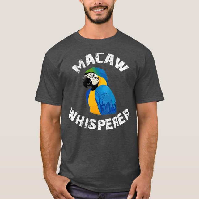 Funny Blue und Gold Macaw Whisperer Parrot Bird T-Shirt (Vorderseite)