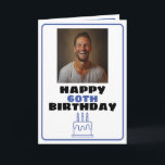 Funny Blue und White Foto Husband Birthday Karte<br><div class="desc">Funny Blue und White Foto Husband Geburtstag, ein lustiges und cooles Design für jeden, der eine einzigartige Geburtstagskarte für seinen Ehemann zum Geburtstag sucht. Das Design ist einfach und auffällig, es verfügt über einen einfachen Rahmen, einen Geburtstagstorte, ein Foto in der Mitte und bearbeitbare Textinformationen. Wenn Sie Probleme mit der...</div>