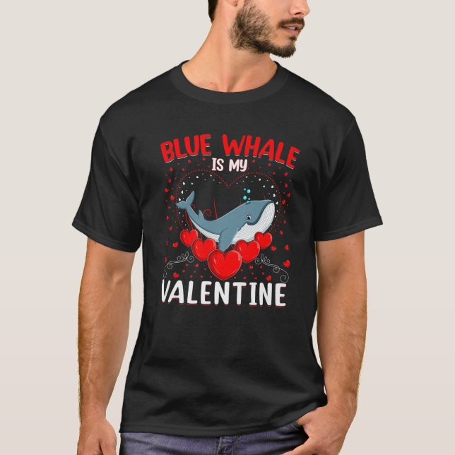 Funny Blue Whale ist mein Valentine Blue Whale Val T-Shirt (Vorderseite)