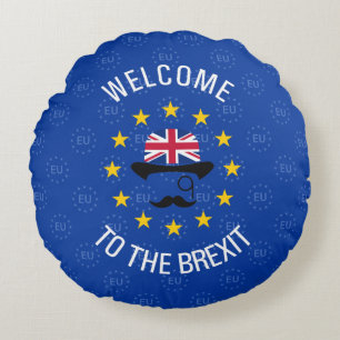 Funny Blue Yellow European Gewerkschaft Brexit Pub Rundes Kissen