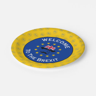 Funny Blue Yellow European Gewerkschaft Brexit Vec Pappteller