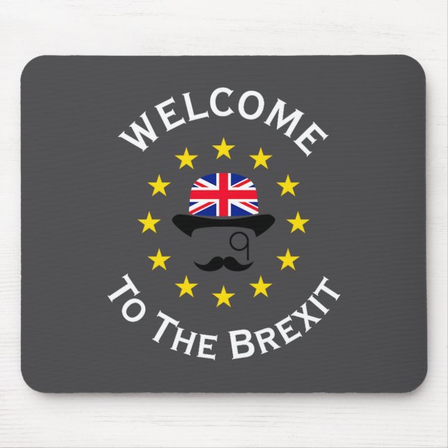 Funny Blue Yellow European Union Welcome To Brexit Mousepad (Vorne)
