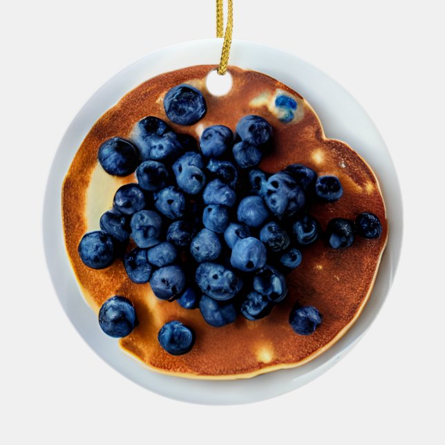 Funny Blueberry Pancakes Pub Weihnachten Keramik Ornament (Vorne)