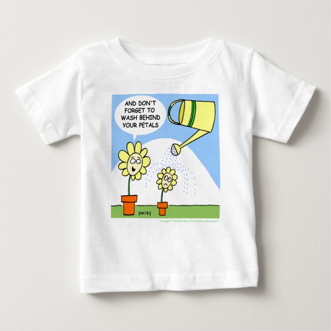 Funny Blume Cartoon Baby Bathtime Baby T-shirt (Vorderseite)