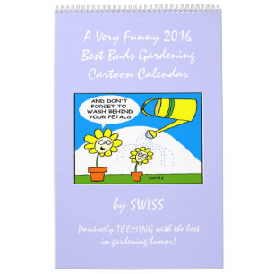 Funny Blume Cartoons Gärtner Cartoon Kalender