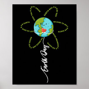 Funny Blume Earth Day Alltag Frauen Mädchen Kinder Poster