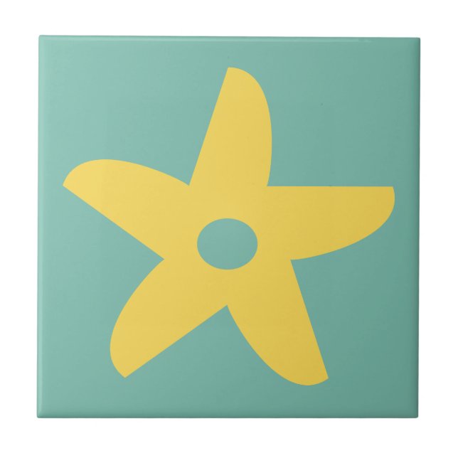 Funny Blume Fliese (Vorderseite)