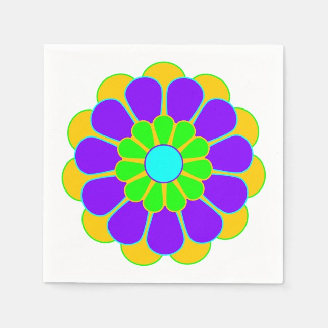 Funny Blume Power Bloom II + Ihre Idee Serviette (Vorderseite)