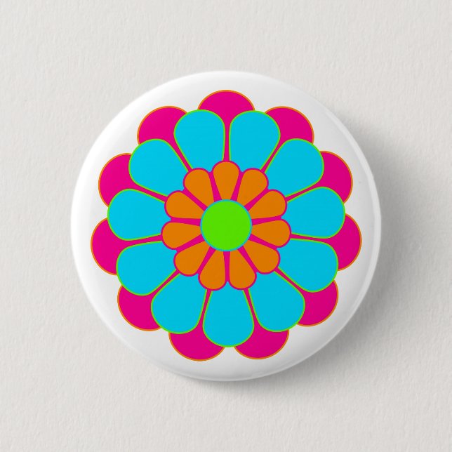 Funny Blume Power Bloom III Button (Vorderseite)