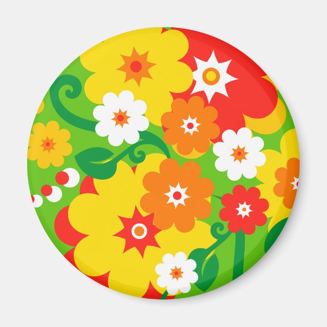 Funny Blume Power Wallpaper Magnet (Vorne)