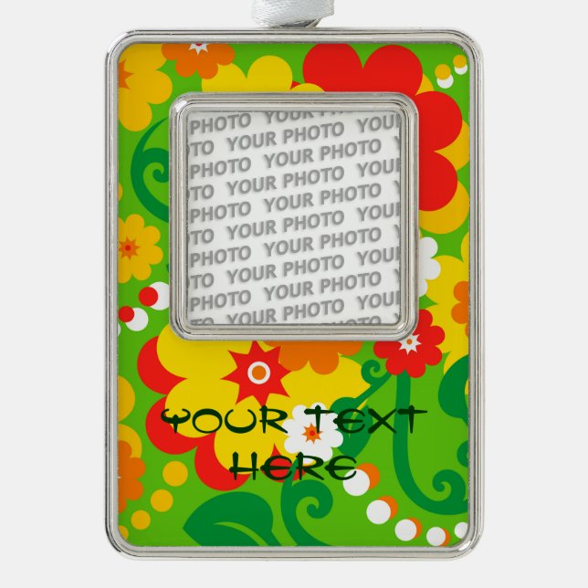 Funny Blume Power Wallpaper Rahmen-Ornament Silber (Vorderseite)