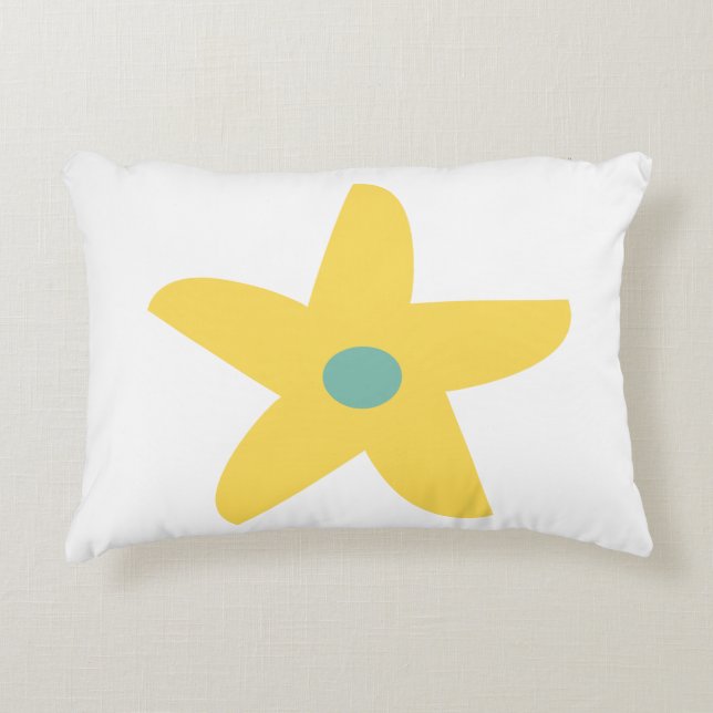 Funny Blume Throw Kissen (Vorderseite)