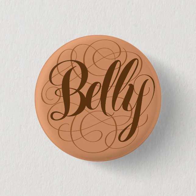 Funny Bly Button Kalligrafie Buchstaben pinback (Vorderseite)