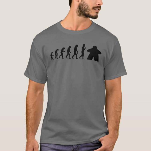 Funny Board Game Gift Cool Meeple Evolution Gamer T-Shirt (Vorderseite)