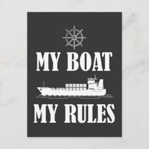 Funny Boat Captain Boss Rules Bootwitz Postkarte