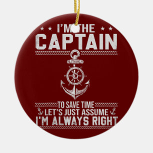 Funny Boat Captain Pontoon Captain Vater Papa Men Keramik Ornament