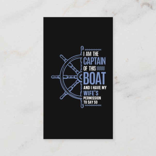  Funny Boat Kapitän Husband Wifes Erlaubnis Visitenkarte (Vorderseite)