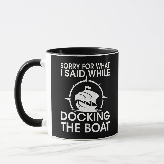 Funny Boat Was ich beim Docken des Bootes Geschenk Tasse (Links)