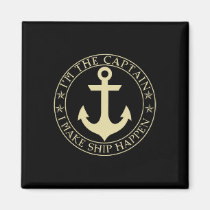 Funny Boater bin ich der Kapitän, den ich Schiff m Magnet
