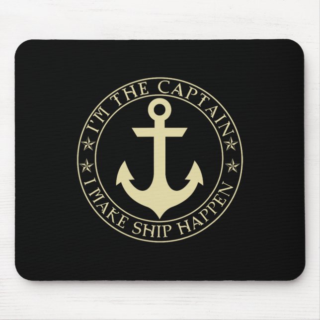 Funny Boater bin ich der Kapitän, den ich Schiff m Mousepad (Vorne)