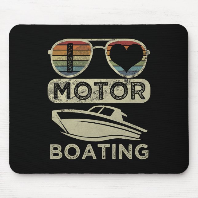 Funny Boater Zitat I Liebe Motorboot Motorbootfahr Mousepad (Vorne)